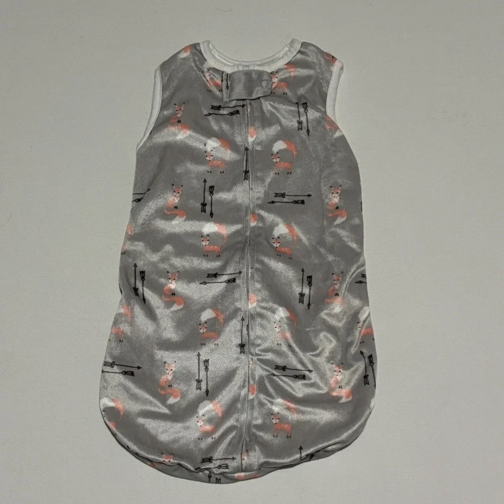 Modern Baby Sleep Sack Kids 0-3M Gray Fox Arrow Plush Wearable Blanket